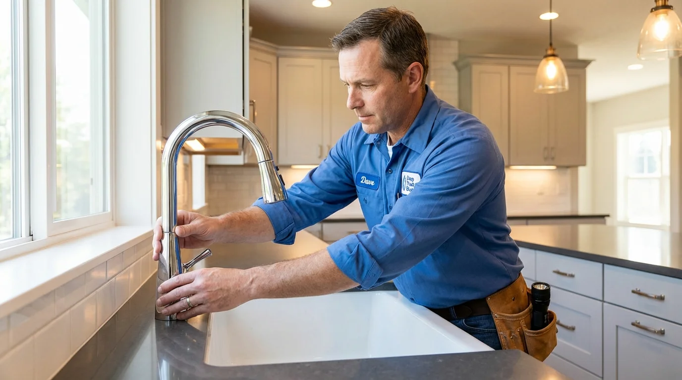 Kitchen faucet installation by Johns Plumbing LLC in Lesage